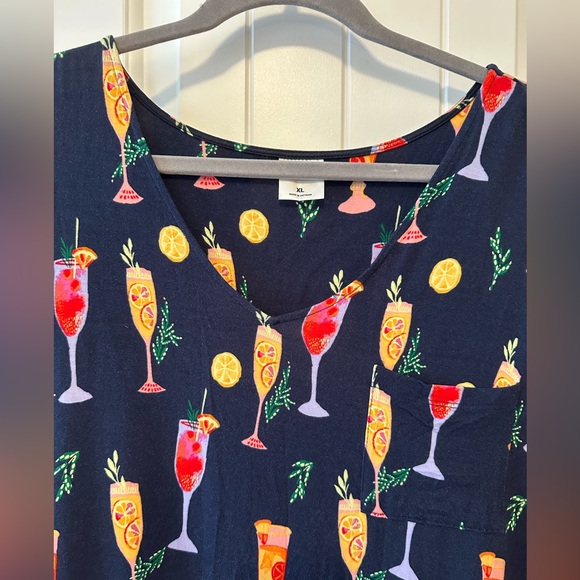 Adorable Soma Navy Cool Nights Cotton Night Dress - Picture 3 of 9